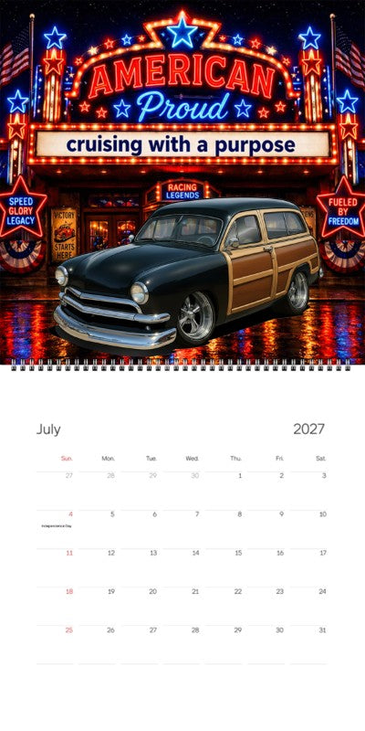 2027 Woodie Neon Calendar 200019-XX