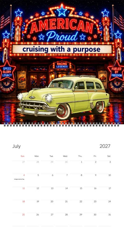 2027 Woodie Neon Calendar 200020-XX