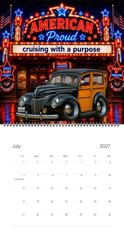2027 Woodie Neon Calendar 39SURFN-CA