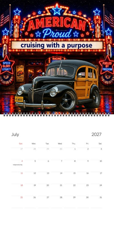 2027 Woodie Neon Calendar 40WOODI-CA