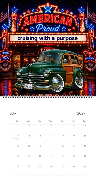 2027 Woodie Neon Calendar 49ALOHA-CA