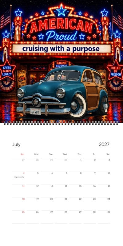 2027 Woodie Neon Calendar 49WDY-CA