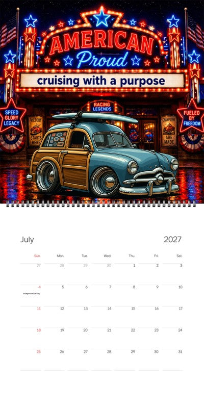 2027 Woodie Neon Calendar 49WUDEE-CA