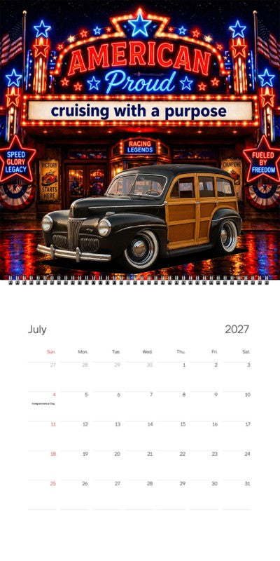 2027 Woodie Neon Calendar 4PUN873-CA