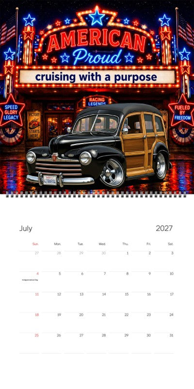 2027 Woodie Neon Calendar 4ZRH804-CA