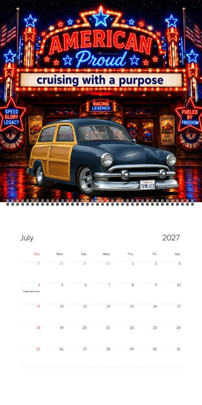 2027 Woodie Neon Calendar 5FML623-CA