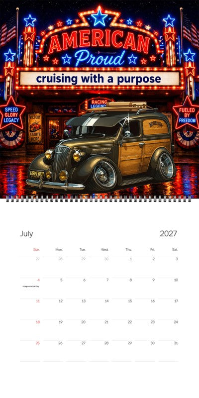 2027 Woodie Neon Calendar 5VBP544-CA