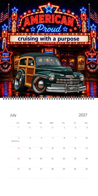 2027 Woodie Neon Calendar 5WOV731-CA