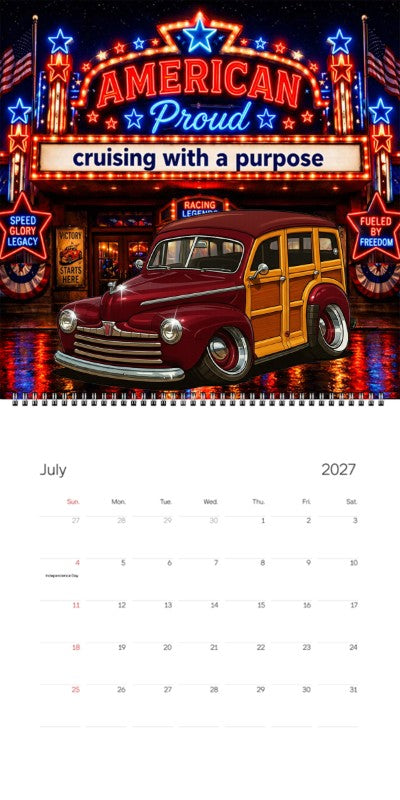 2027 Woodie Neon Calendar 6H6351-CA