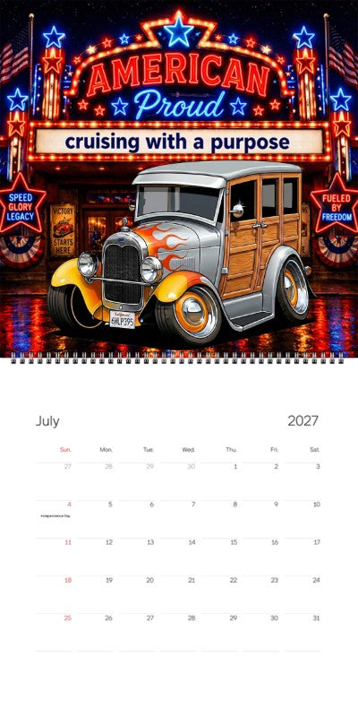 2027 Woodie Neon Calendar 6HLP395-CA
