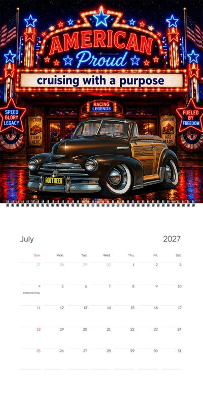 2027 Woodie Neon Calendar 7ELA466-CA
