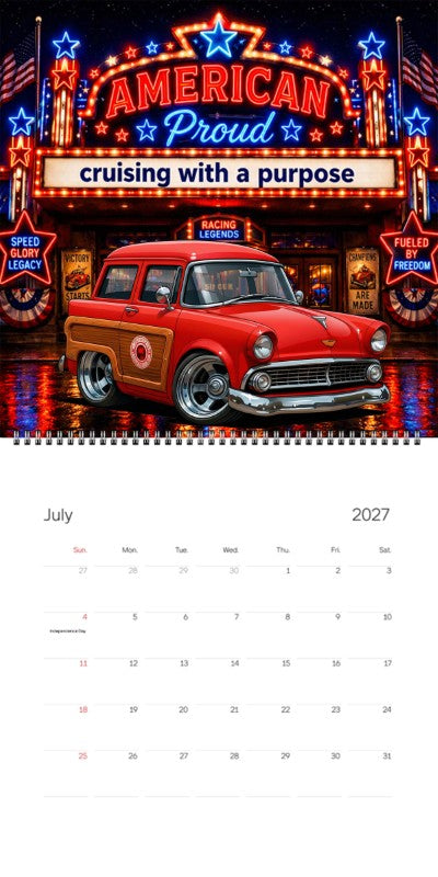 2027 Woodie Neon Calendar 7FAM111-CA