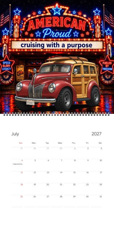 2027 Woodie Neon Calendar 7FUH827-CA