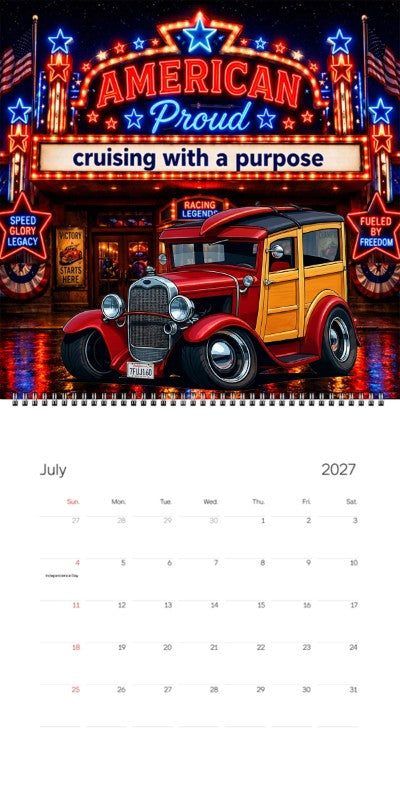 2027 Woodie Neon Calendar 7FUJ160-CA