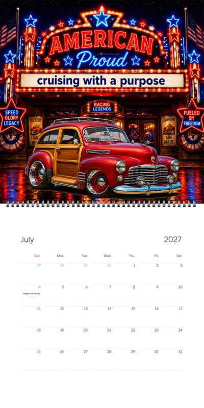 2027 Woodie Neon Calendar 7HIB186-CA