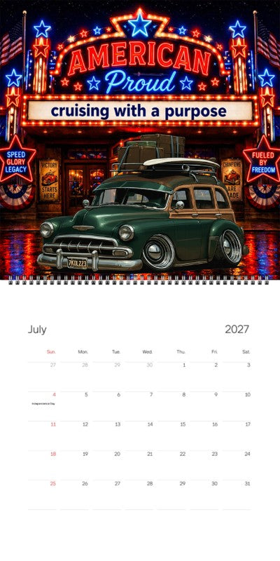 2027 Woodie Neon Calendar 7KOL223-CA