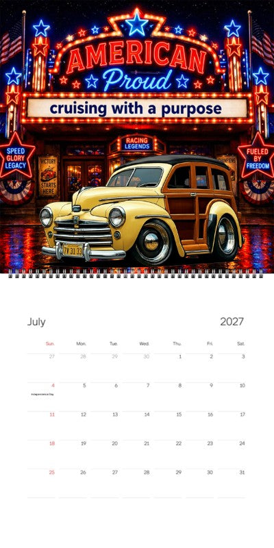2027 Woodie Neon Calendar 7V3133-CA