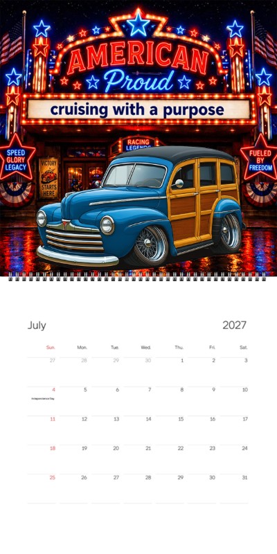 2027 Woodie Neon Calendar 888PKU-CA