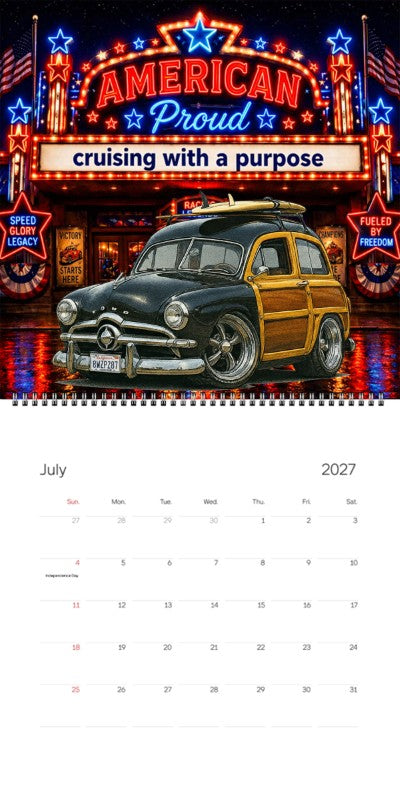 2027 Woodie Neon Calendar 8WZP287-CA
