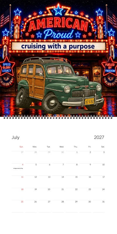 2027 Woodie Neon Calendar 92S782-CA
