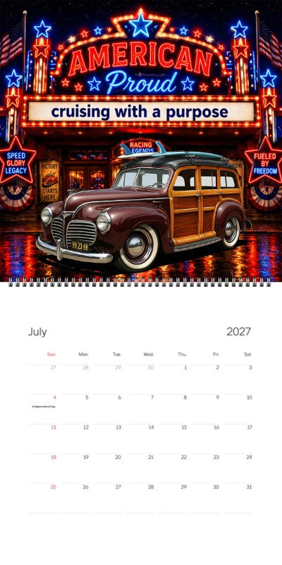 2027 Woodie Neon Calendar 9H2368-CA
