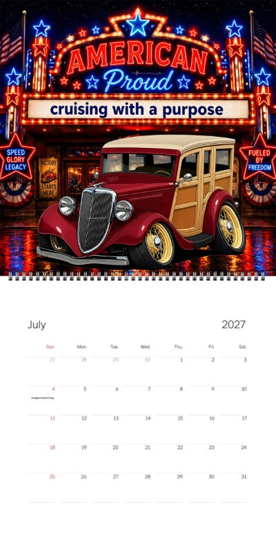 2027 Woodie Neon Calendar 9K791-CA