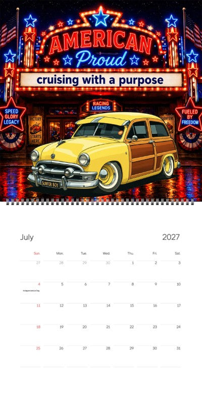 2027 Woodie Neon Calendar BEACHGY-CA