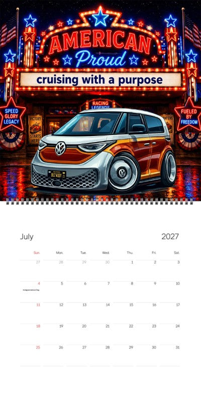 2027 Woodie Neon Calendar BUZWUDY-CA