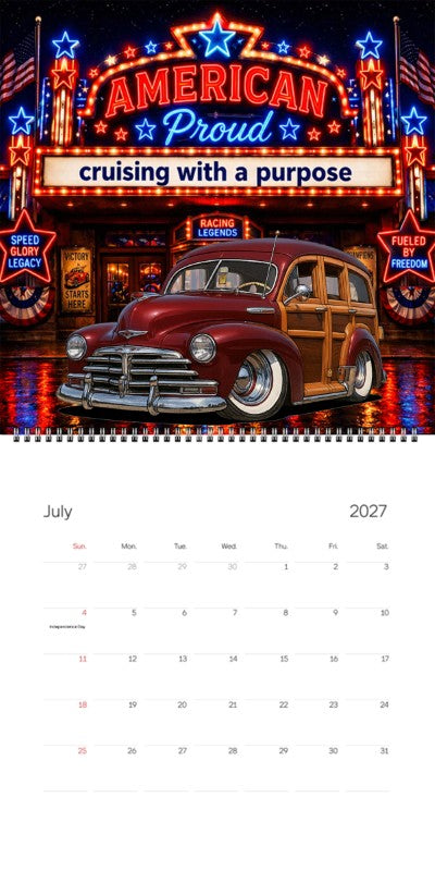 2027 Woodie Neon Calendar EASTBAY-CA