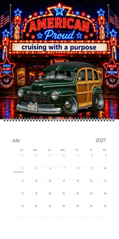 2027 Woodie Neon Calendar FMLYTRE-CA