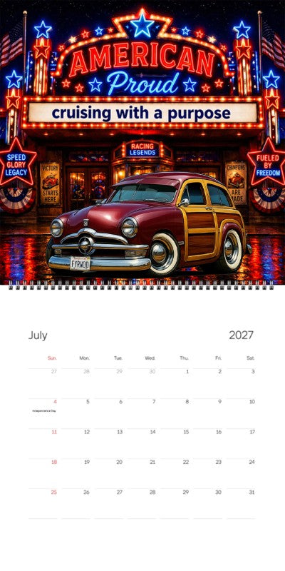 2027 Woodie Neon Calendar FYRWOD-CA