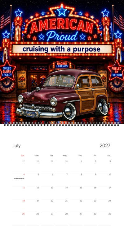 2027 Woodie Neon Calendar HANGN10-CA