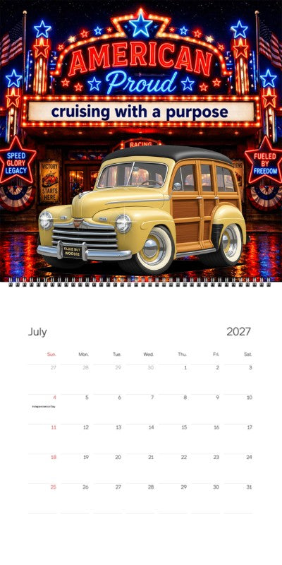 2027 Woodie Neon Calendar OLDIEBUTWOODIE-XX