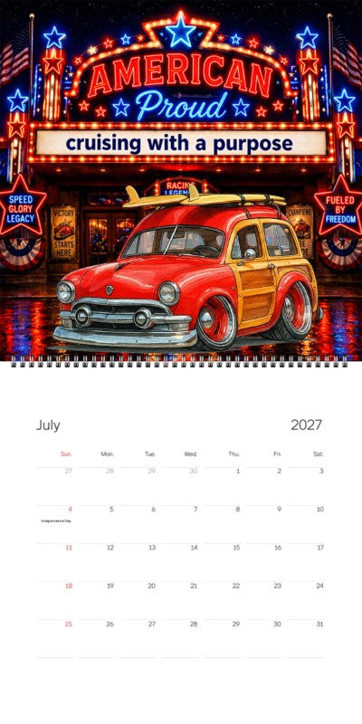 2027 Woodie Neon Calendar OLDSRFR-CA
