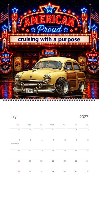 2027 Woodie Neon Calendar OLSRFR-CA