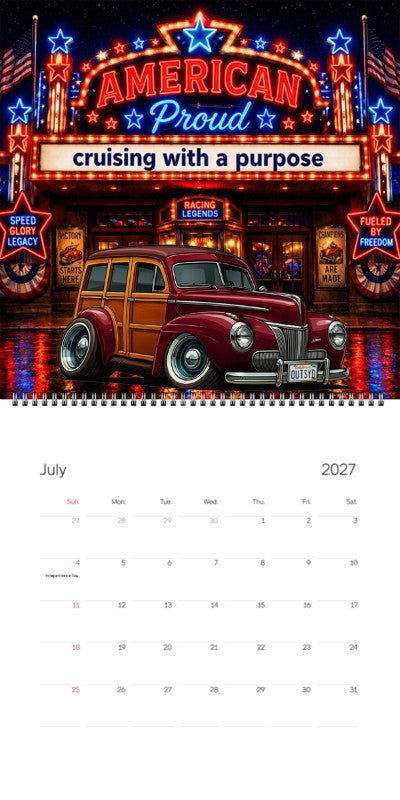 2027 Woodie Neon Calendar OUTSYD-CA