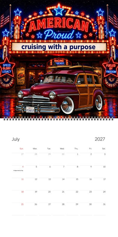 2027 Woodie Neon Calendar PLYWD49-CA