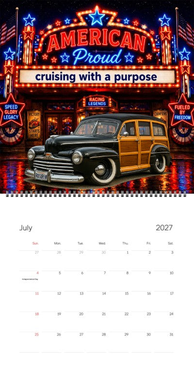 2027 Woodie Neon Calendar RUSURFN-CA