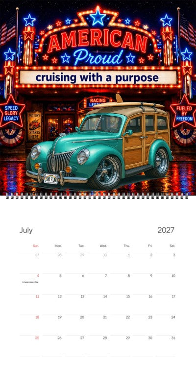 2027 Woodie Neon Calendar SRFRJO-HI