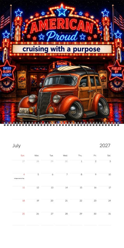 2027 Woodie Neon Calendar SURF36-CA