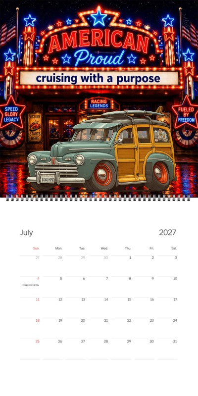 2027 Woodie Neon Calendar TOOTHPK-CA