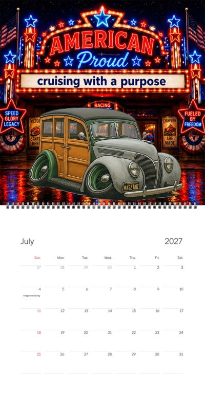 2027 Woodie Neon Calendar WAS27MI-CA