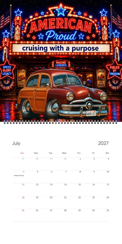 2027 Woodie Neon Calendar WAVEQST-CA