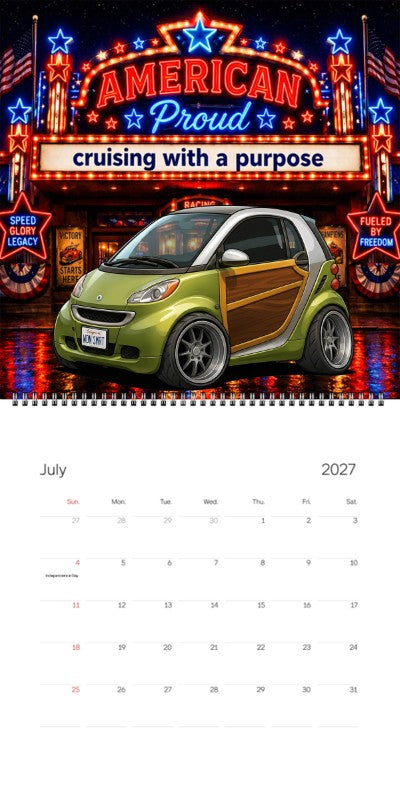 2027 Woodie Neon Calendar WDNSMRT-CA