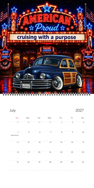 2027 Woodie Neon Calendar WODPKRD-CA