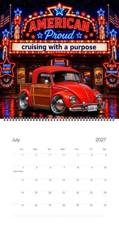 2027 Woodie Neon Calendar WOODNVW-CA