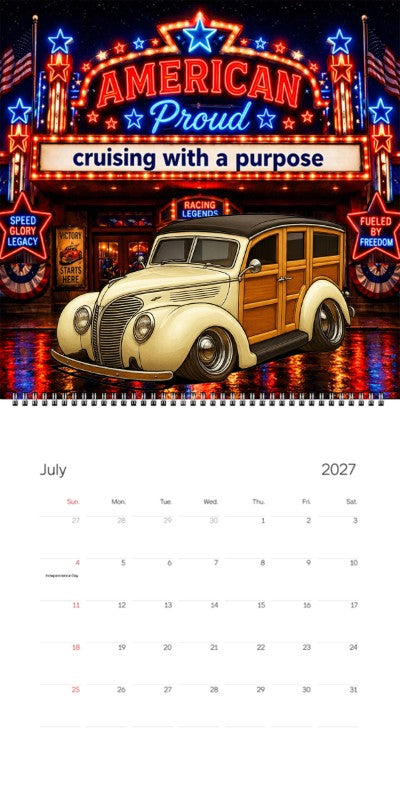 2027 Woodie Neon Calendar WOODROD-CA