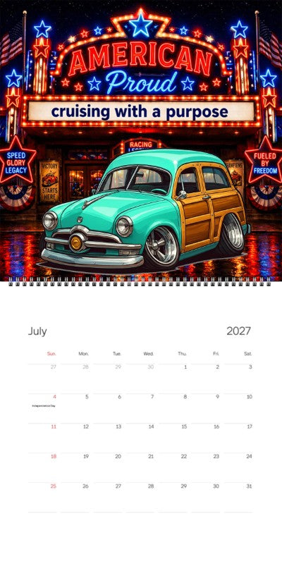 2027 Woodie Neon Calendar WOODSUV-CA