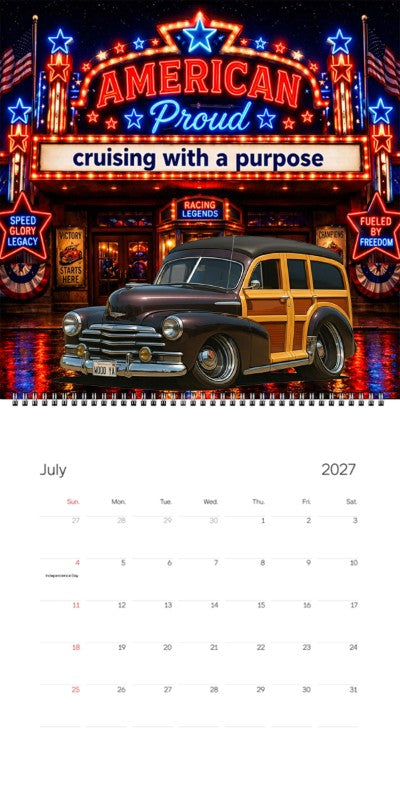 2027 Woodie Neon Calendar WOODYA-CA