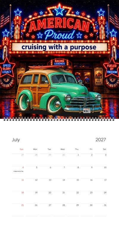 2027 Woodie Neon Calendar WUDHEE-CA